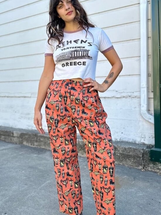 Nooworks Pants - Nooworks Greek Pots Business Pants US MADE ART L RARE
